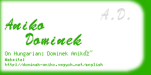 aniko dominek business card